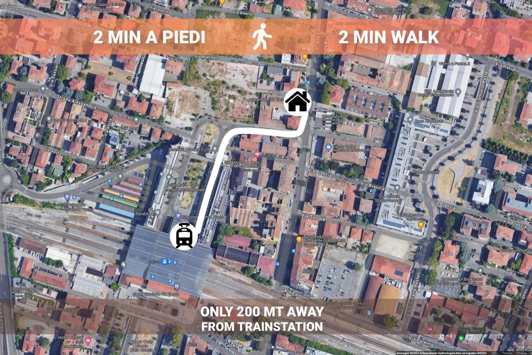 Stazione A 200M - Ampio Appartamento Con Parcheggio Notturno Gratis Parma Esterno foto
